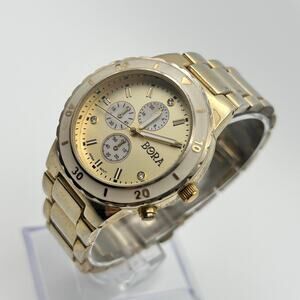 Bora Gold Tone Crystal Dial Chrono Style Women’s Watch Working